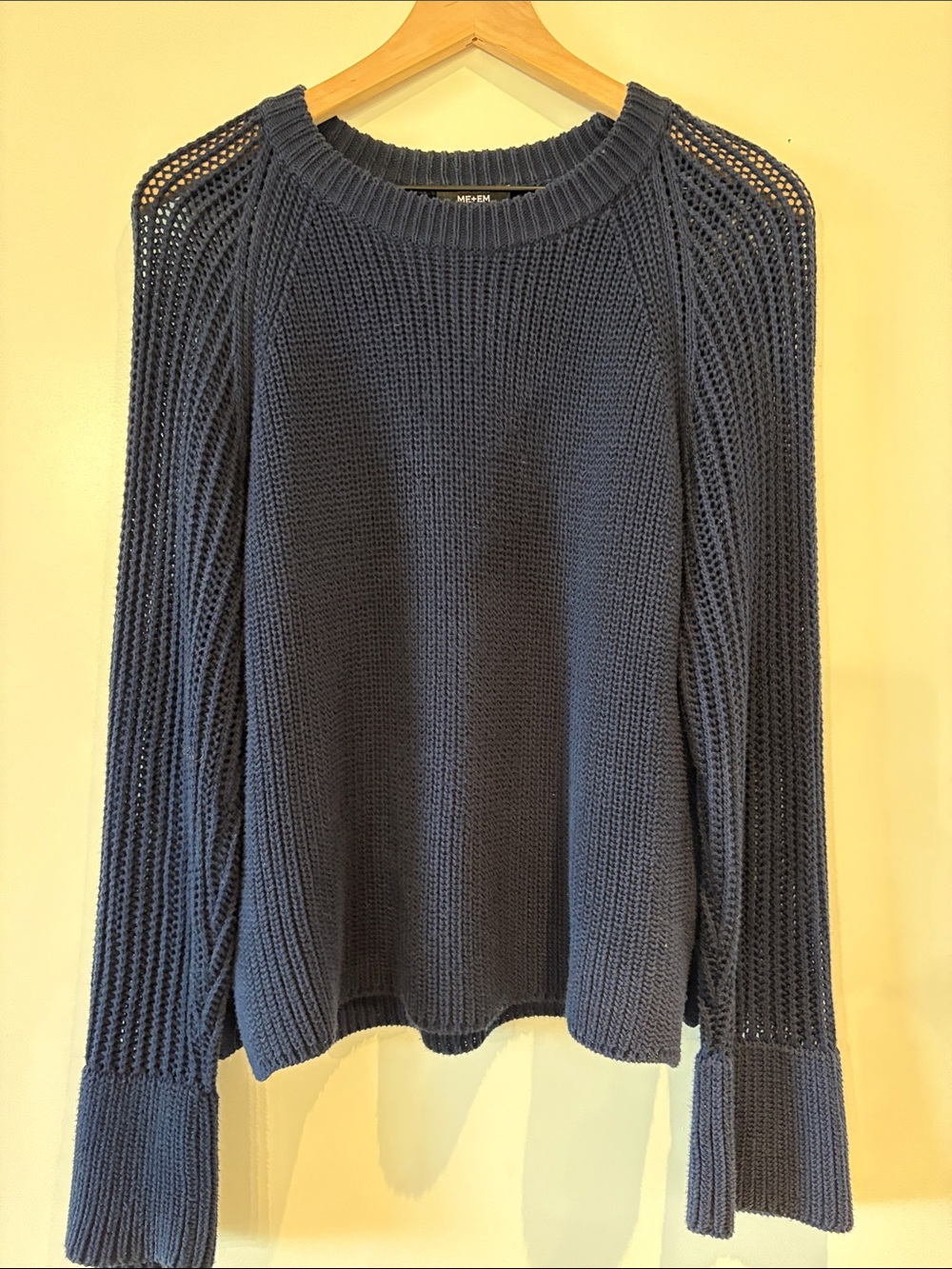ME + EM Cotton bell  Sleeve Crewneck Sweater